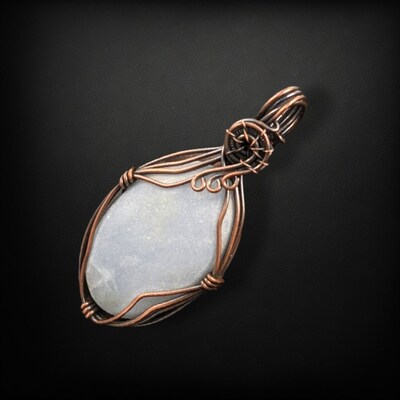 Whispers of Angels: Wire Wrapped Angelite Pendant - image2